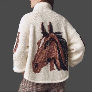 Anthropologie Horse Cardigan Graphic Western Pilcro Sweater